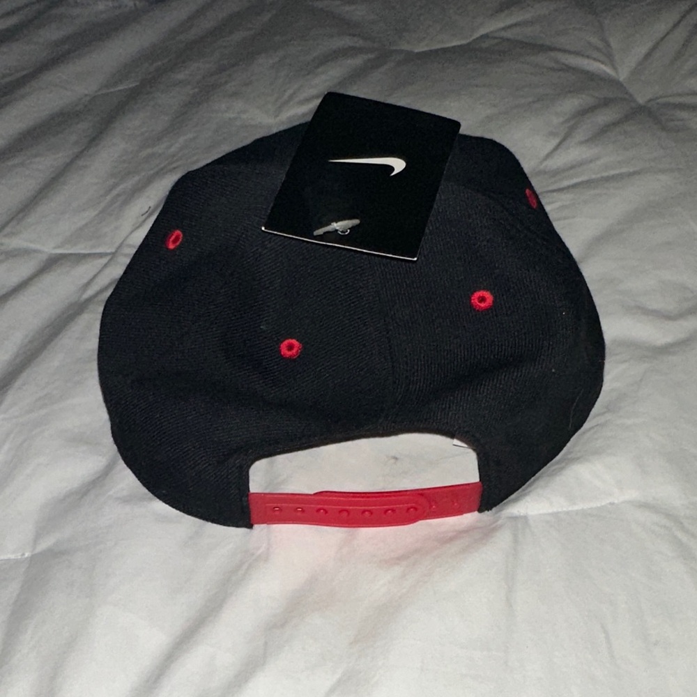 Nike Black and Red Hat with Gray Brim - Picture 2 of 4